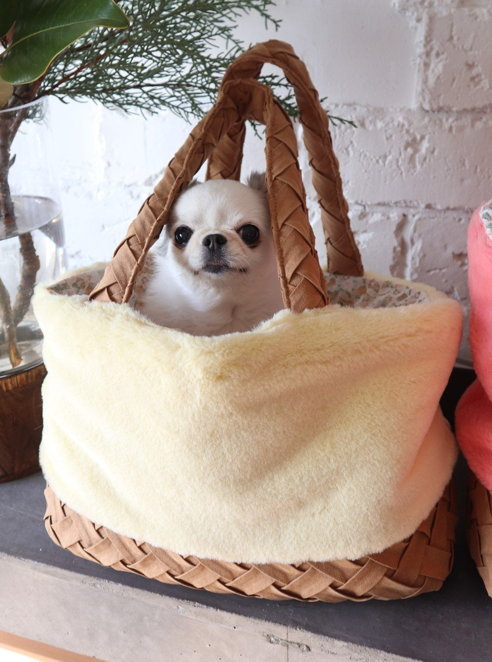 ペット用キャリーLuxe birdie ファー付きトートバッグ 犬のキャリー