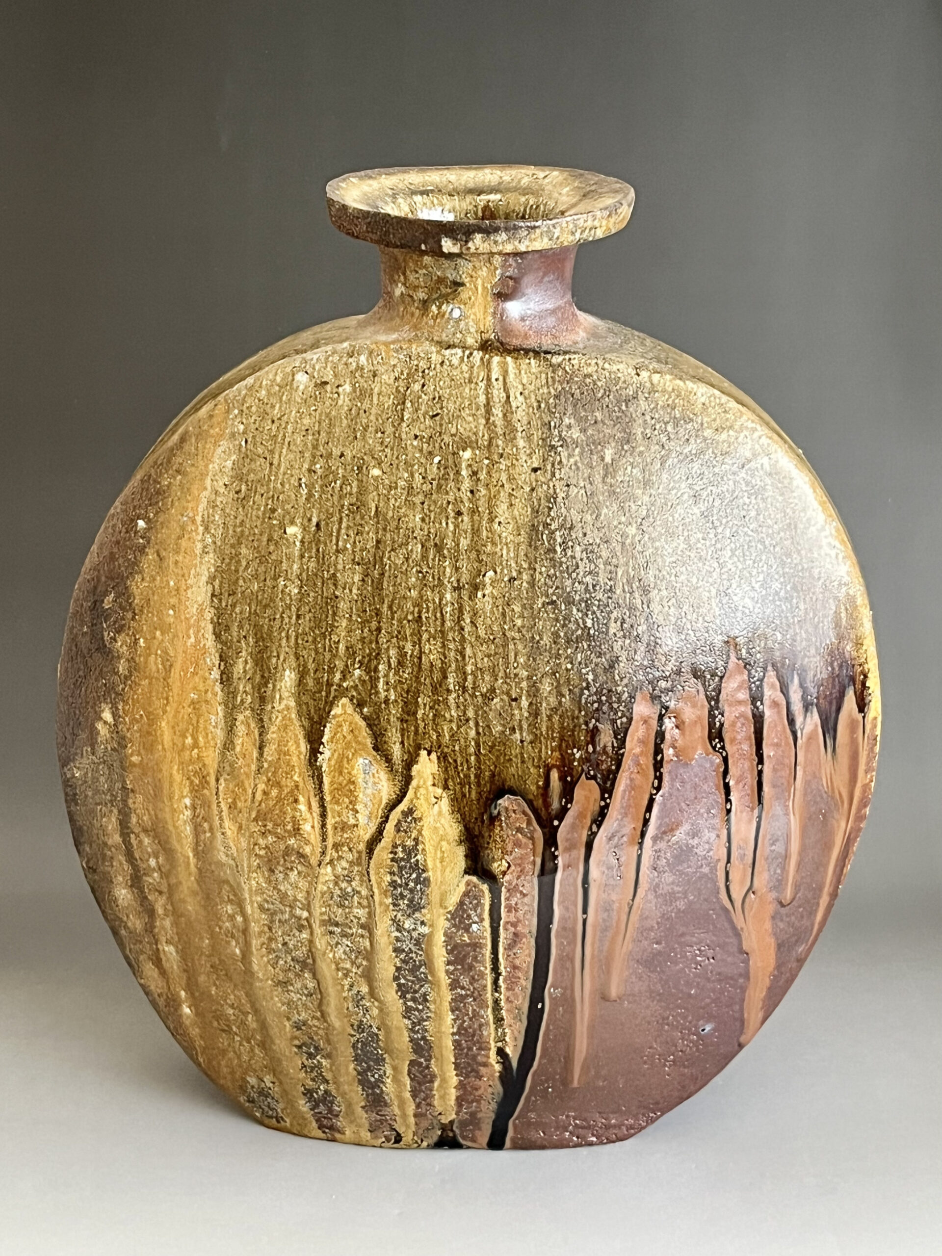 浦上善次 青備前 花入 花生 花器 華道具 重要文化財 茶道具 e35 浦上善