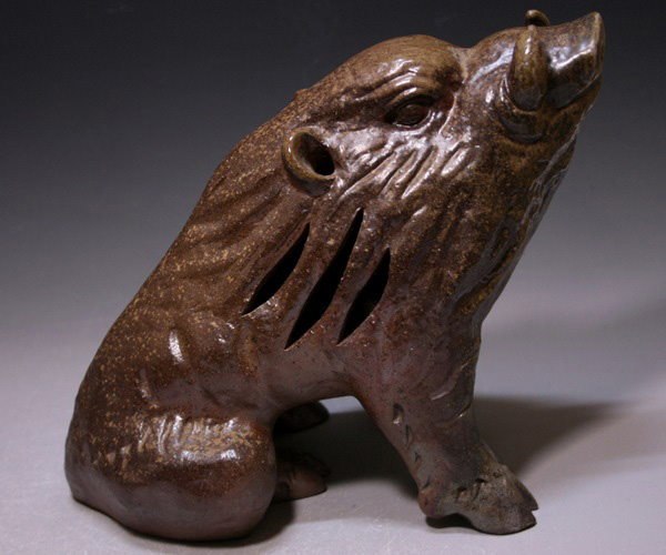 備前焼 干支ヘビ 浦上善次作 箱付き 備前焼浦上光弘蛇干支置物陶芸