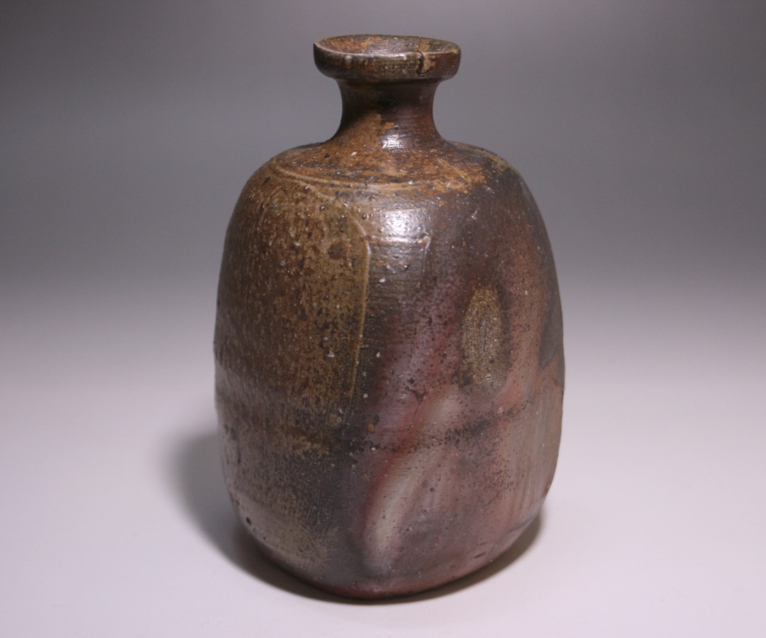 備前焼 「人間国宝」 重要無形文化財 伊勢崎淳 徳利 酒器 木箱あり 備前焼