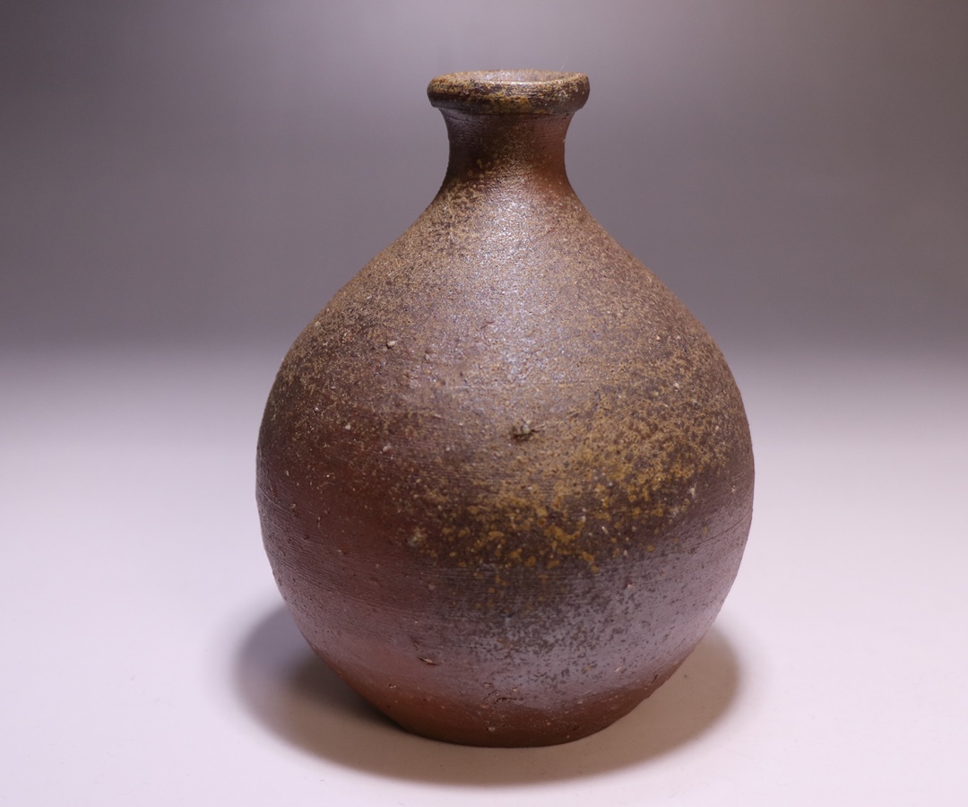 KCK604 備前焼 煎茶椀 湯呑み 一輪挿し 徳利 10客 在銘 伝統工芸品