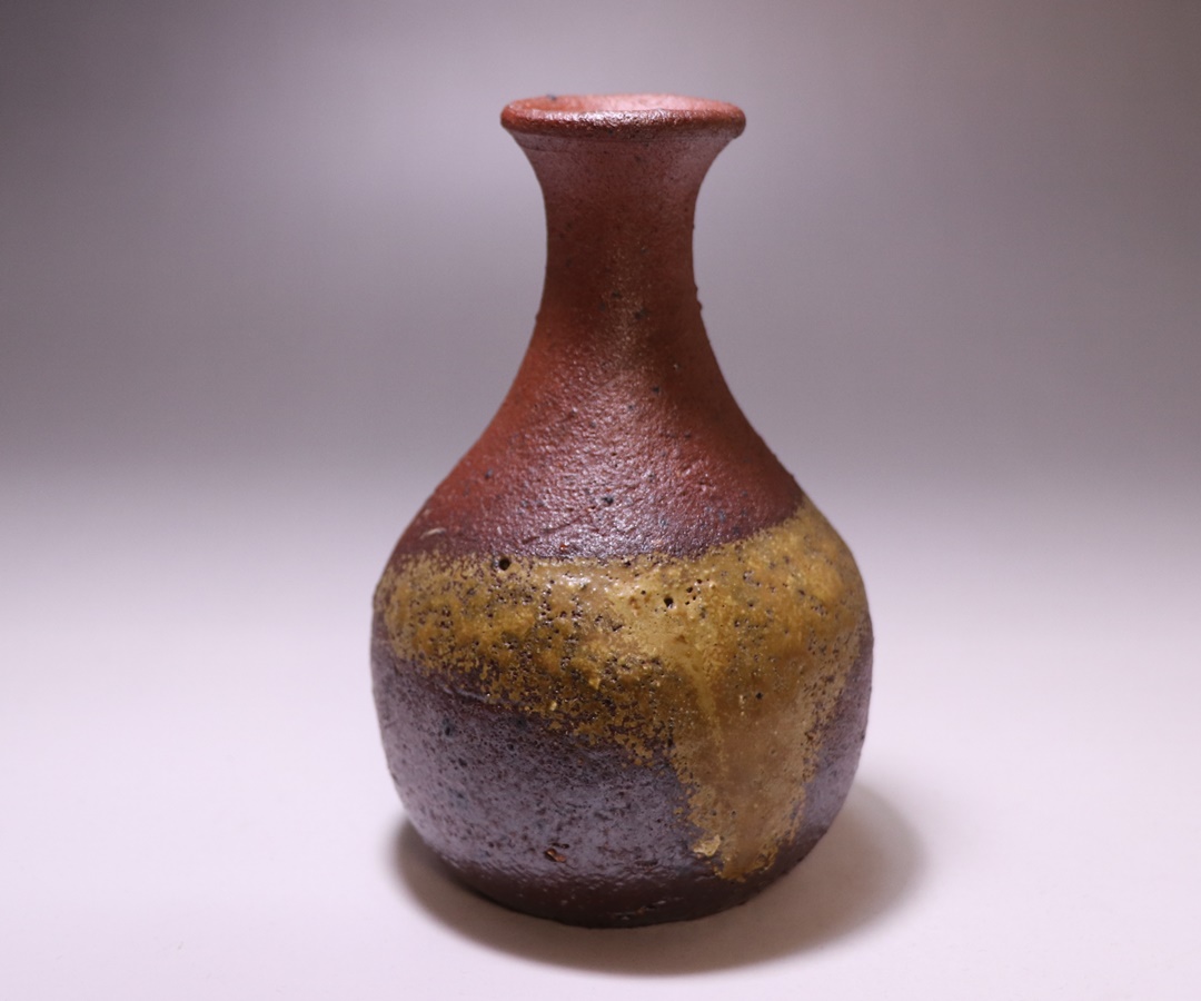 安倍安人 作 「彩色備前花入」 ～備前焼専門卸小売店 川口陶楽苑～