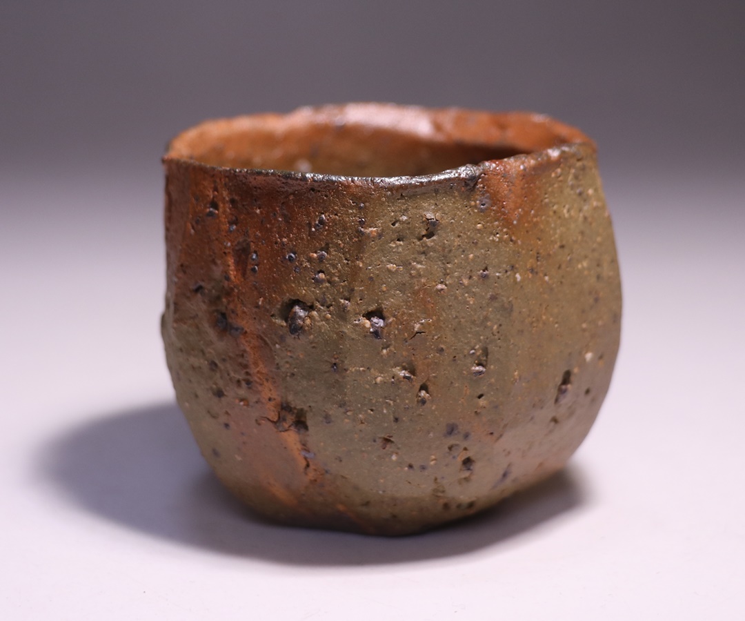 備前焼 茶碗⑤】備前土釉薬茶碗／伝統工芸士 森本 桂／送料込み！ 古