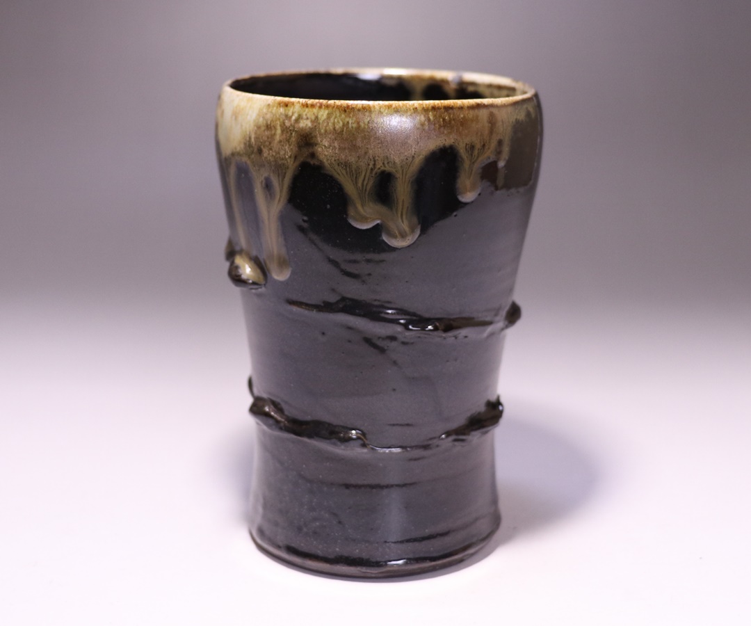 馬場隆志 作 「黒備前ビアマグ」 ～備前焼専門卸小売店 川口陶楽苑～