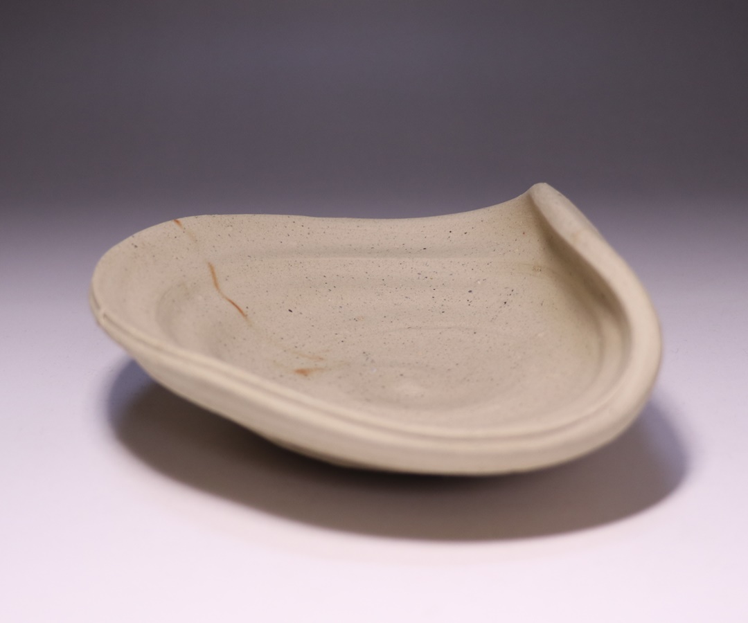 岡山県重要無形文化財 金重有邦 備前焼 「伊部ヒダスキ手付鉢」 共箱合