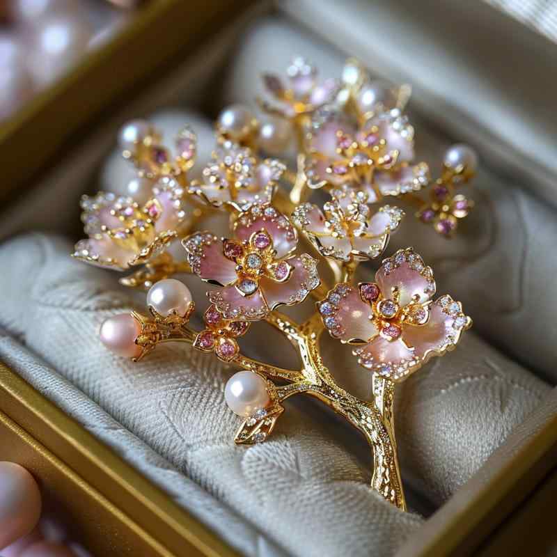 楽天市場】ブローチ レディース 桜モチーフ ジルコニア装飾 エレガント