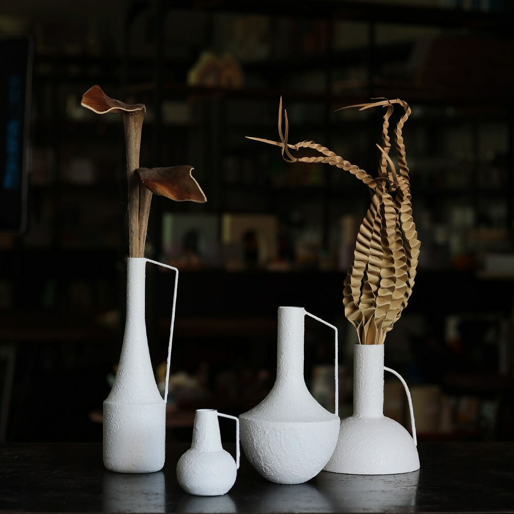 楽天市場】フラワーベース 花瓶 白 アイアン HUNT9 Carlstein ( カール