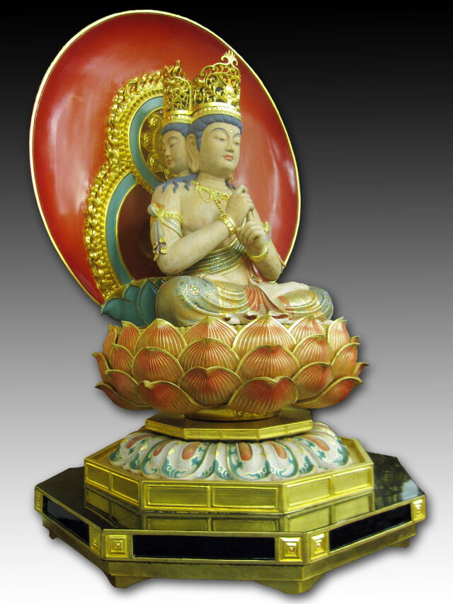 楽天市場】仏像 四面 大日如来 座像 截金彩色 木彫り 彫刻 木彫 仏像