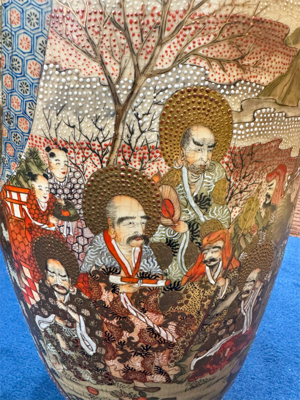 楽天市場】薩摩焼 金彩色絵 人物図 飾り壺 美術品 金襴手 高さ約62cm