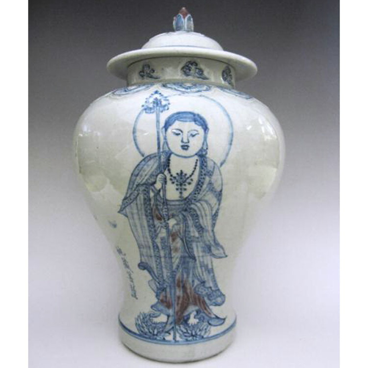 中国 清朝 青花花文鼻煙壷 花瓶 2点 李朝螺鈿装飾六角箱入り C R7421