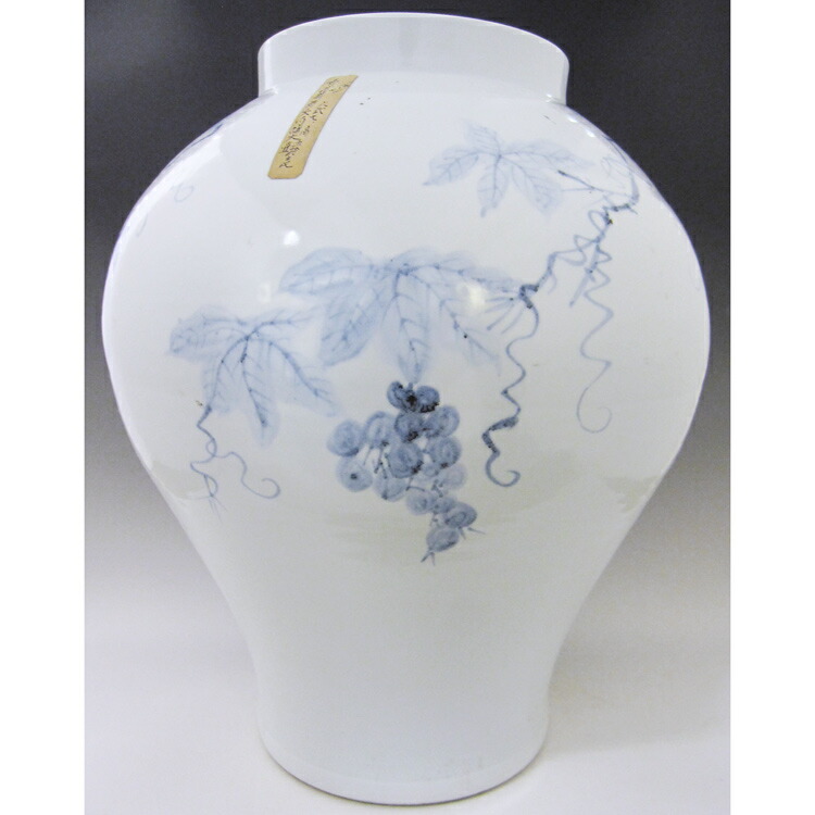 李朝 古美術 青華白磁 花文壺 ri1001-1s.jpg