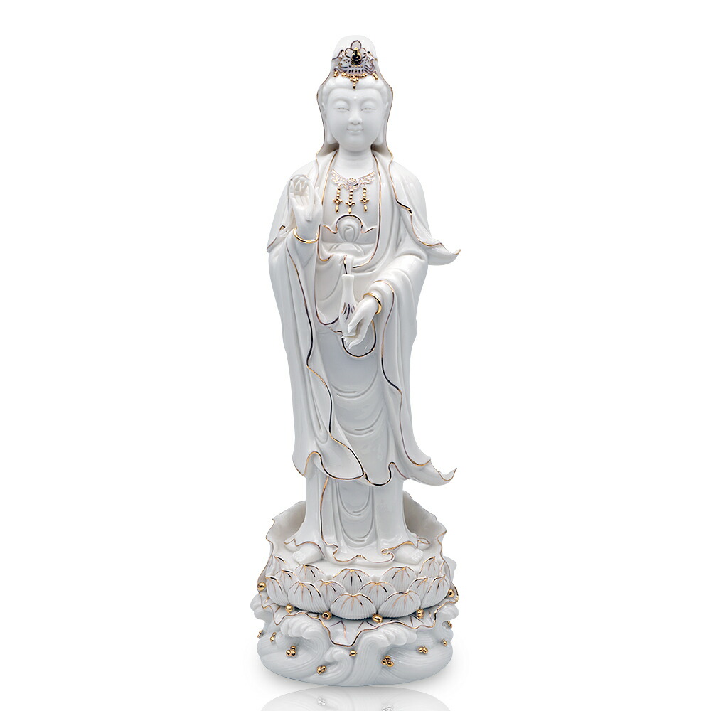 CB-中国古美術 時代物 白磁 徳化窯 仏像 観音像 唐物 置物 陶磁器 中国