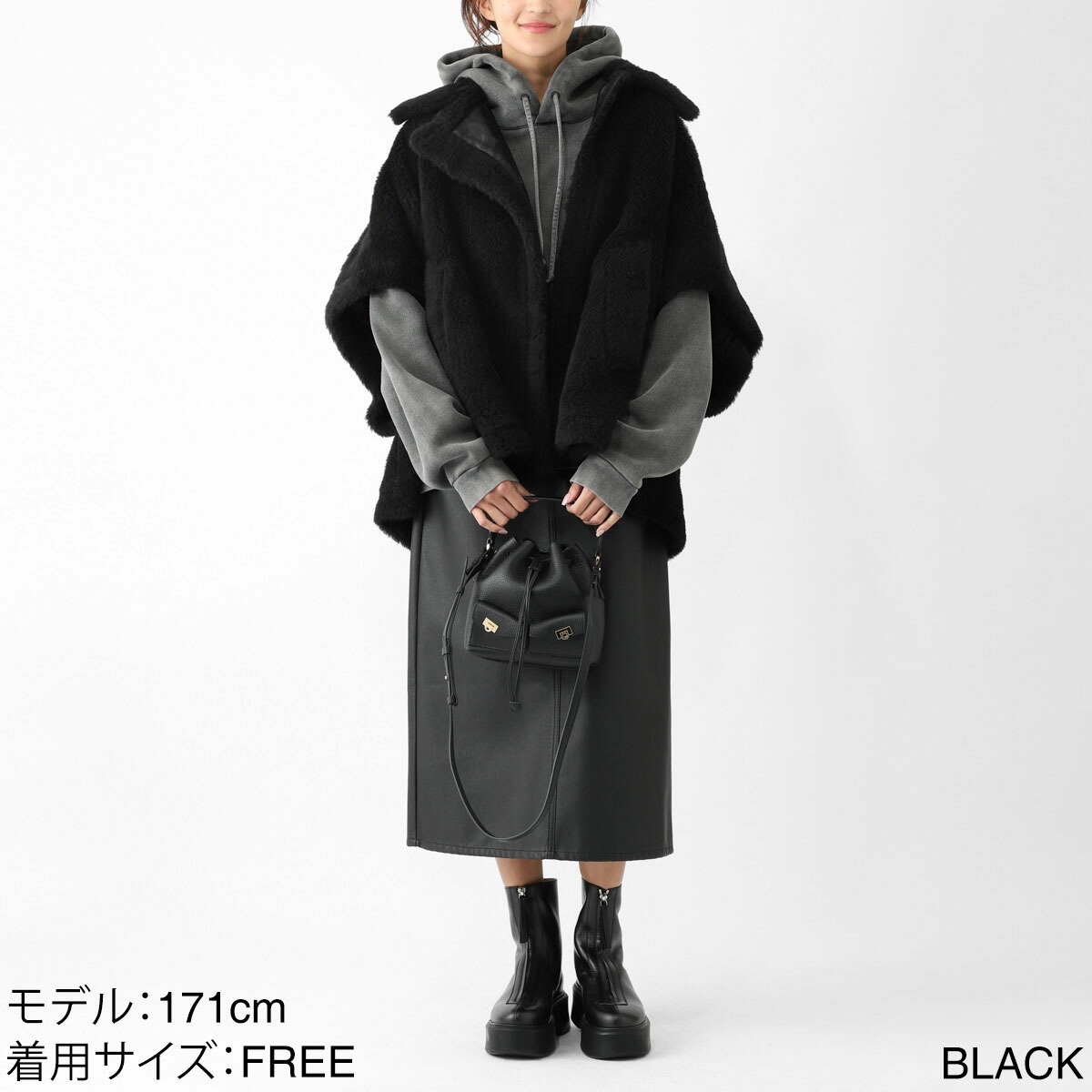 楽天市場】マックスマーラ Max Mara ケープ ポンチョ ブラック