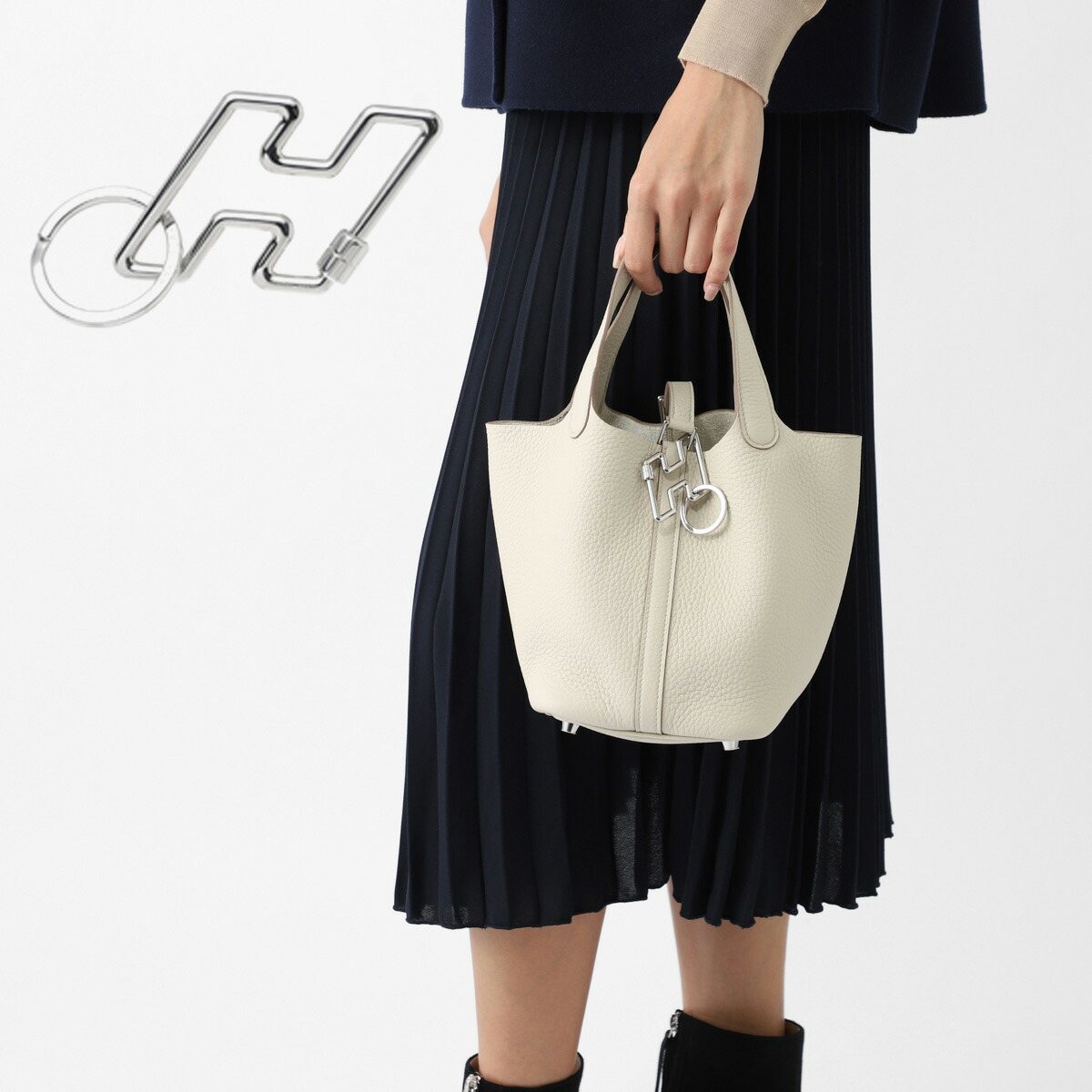 楽天市場】エルメス HERMES キーリング バッグチャームシルバー