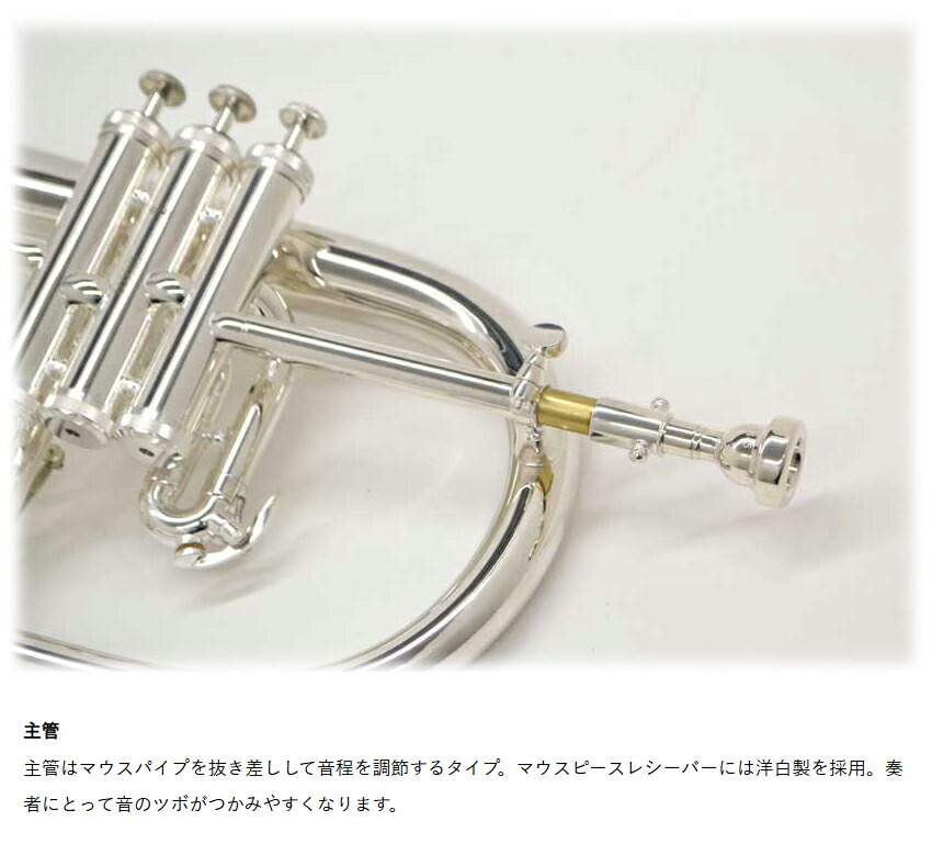 楽天市場】【3年保証】J.Michael フリューゲルホルン FG-550 B♭ 銀