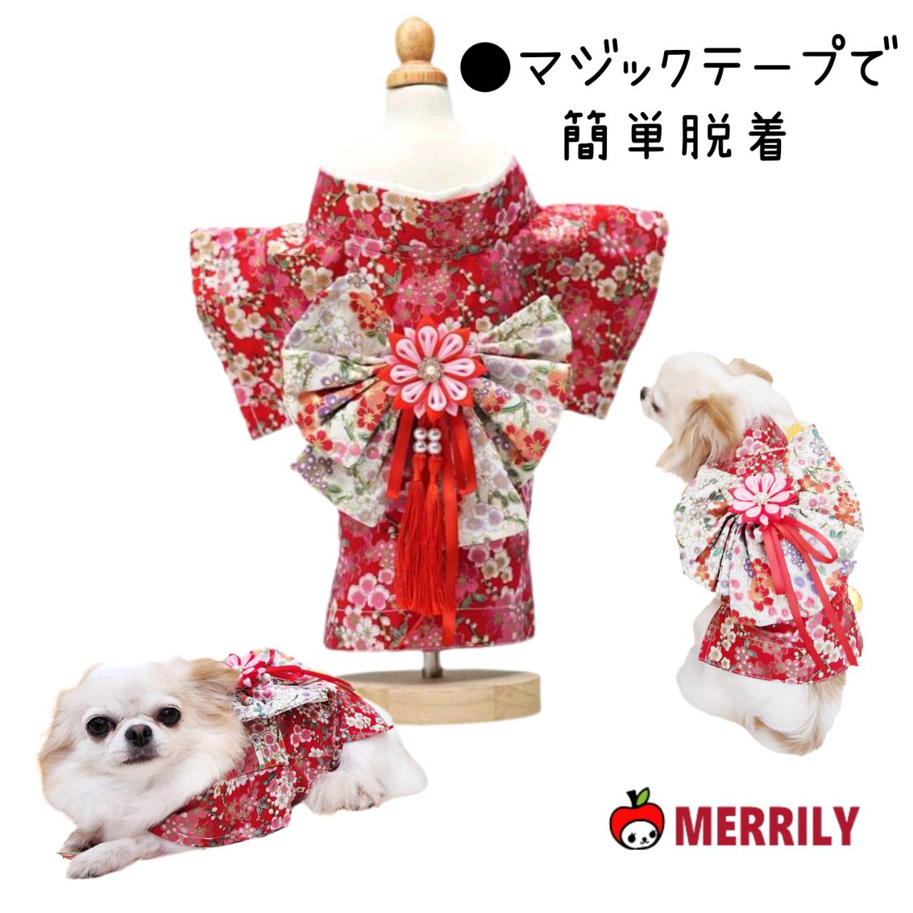 B456.pon2pan2☆犬オーダーお着物☆犬お引き摺りお着物☆犬お