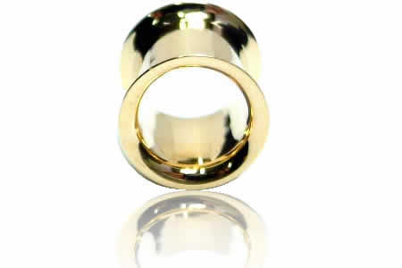 楽天市場】[ 18金 ボディピアス 0G ] 18金 ダブルフレア 0ゲージ 0GA