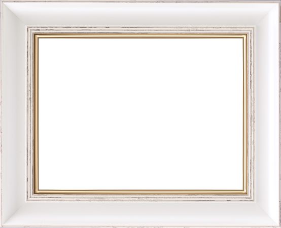 額縁 ホワイト F10 金縁 アクリル付き アンティーク ヴィンテージ 額縁