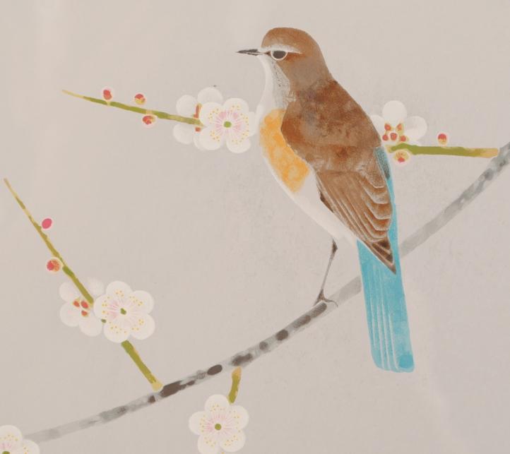 楽天市場】上村淳之 雪中小禽 鳥 絵画 和風 梅 花 日本画 インテリア