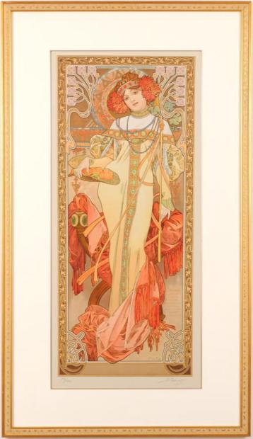 アルフォンス・ミュシャ「(Autumn)秋」額装 アルフォンス・ミュシャ