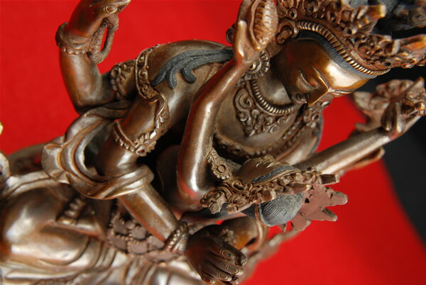 楽天市場】四臂観音菩薩 （歓喜仏） 銅造彫金仕上げ 一点もの : 仏像