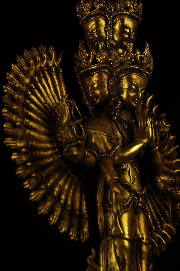 楽天市場】千手観音 銅造鍍金彫金仕上げ : 仏像仏画チベット美術卸の天竺堂