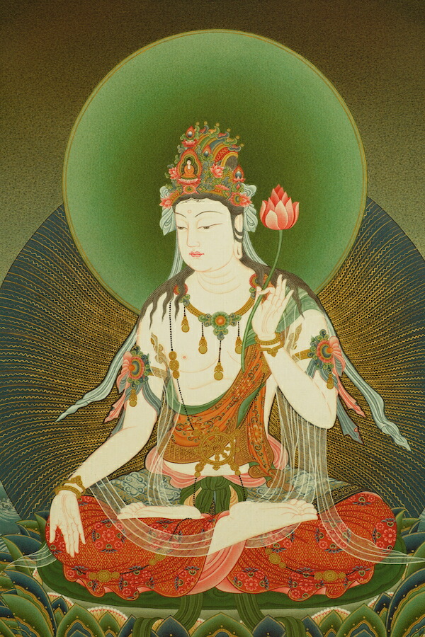 真作】【複製】掛軸 佐々木象堂 工芸画 白描観音 仏教美術 箱入 T186