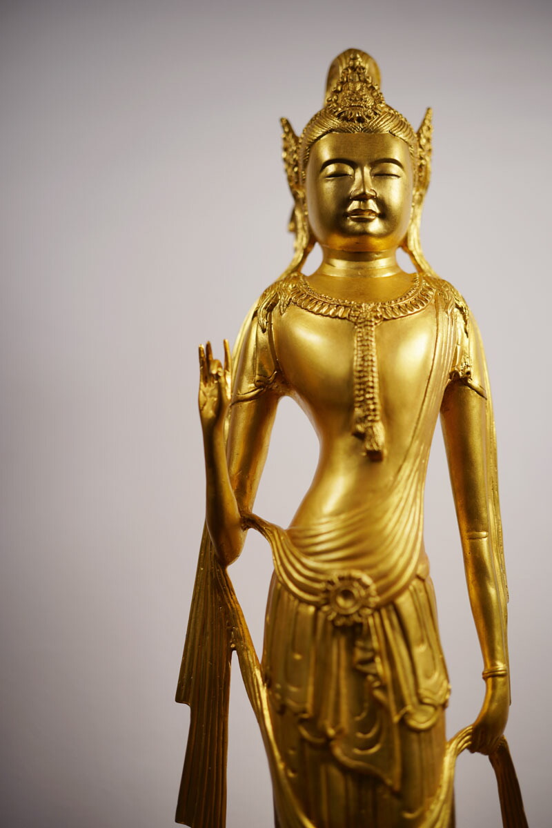 楽天市場】観音菩薩 黄銅金色仕上げ : 仏像仏画チベット美術卸の天竺堂