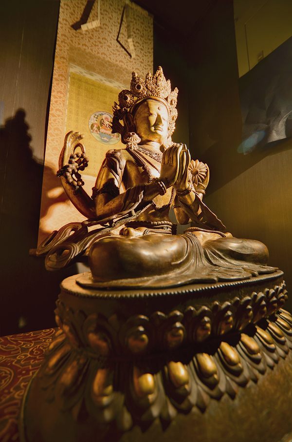 古銅鎏金八臂観音立像 伝世品仏像 仏教美術 ウブ品 入手困難骨董