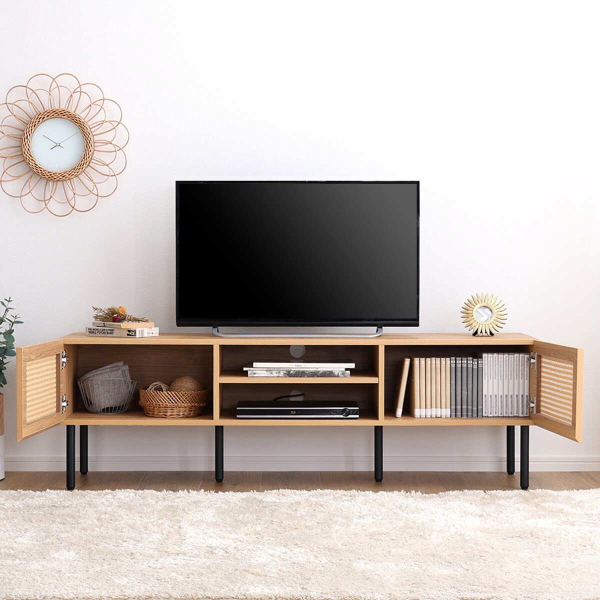 楽天市場】ラタン調テレビ台 幅140cm ニトリ メーカー直送・送料無料