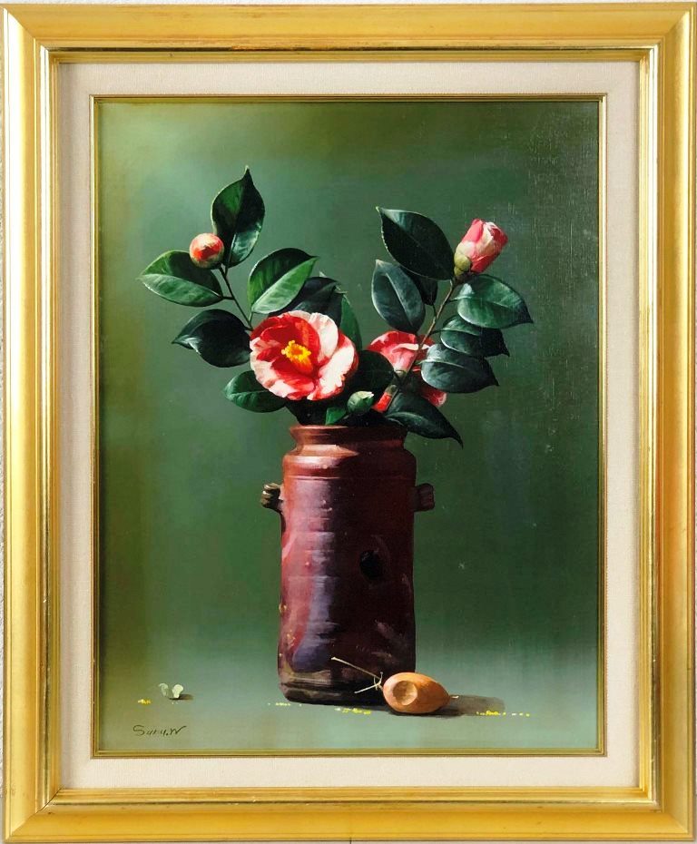 楽天市場】渡辺三郎 「椿と備前」 油彩10号 : 小野画廊