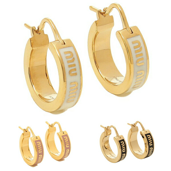 楽天市場】MIU MIU ミュウミュウ ピアス エナメルメタルピアス フープ