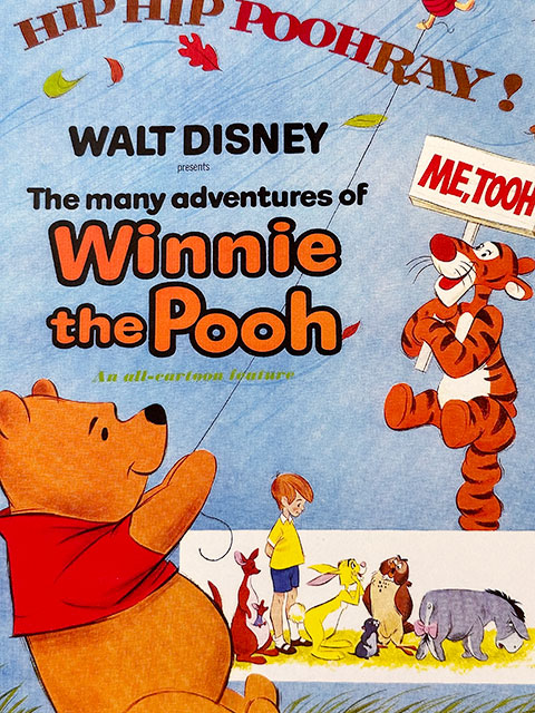 ポスター プーさん ティガー ロンドン 額付 約12cm 角