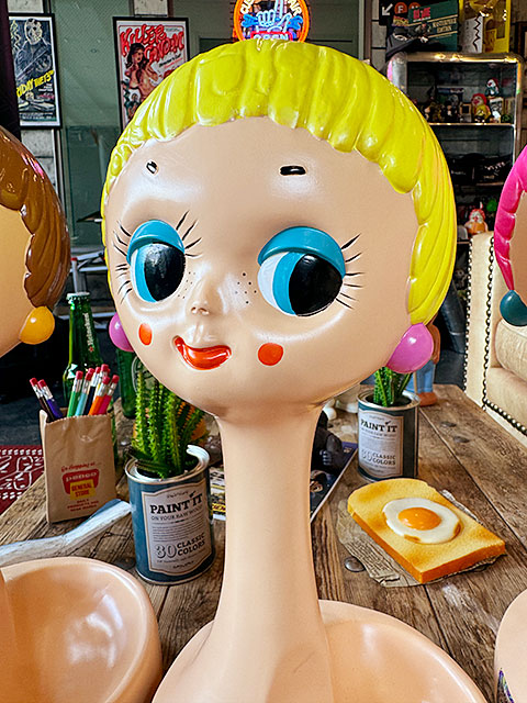 ヘッドマネキン ツイッギー レトロ イエロー ツイッギー ヘッド