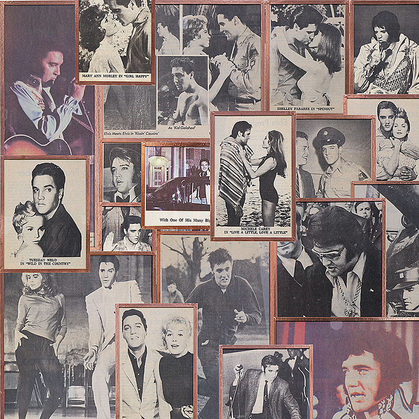 70年代当時のエルヴィス・プレスリーの本物の記事を収めた