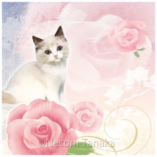 楽天市場】猫夢アート版画「薔薇2」ラグドール【猫 アートフレーム