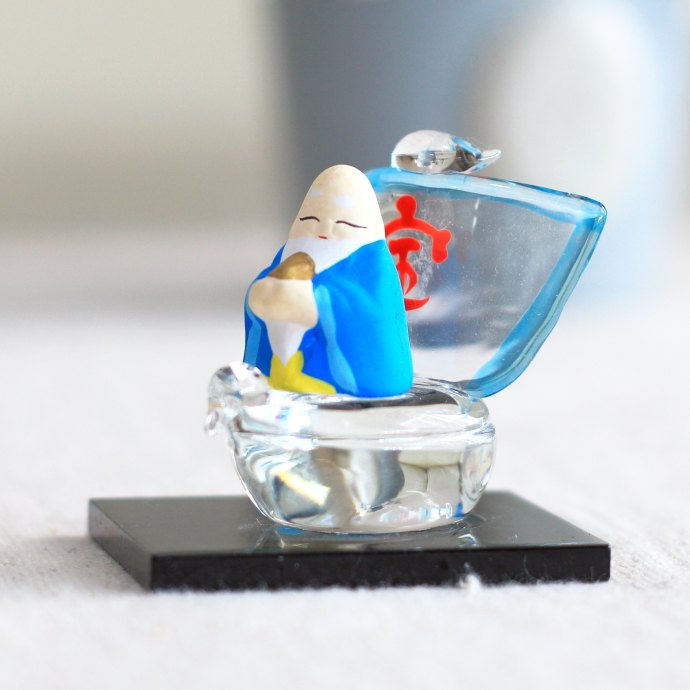 良念/寿老人図/七福神の内の一人/掛軸☆宝船☆Z-955 良念/寿老人図