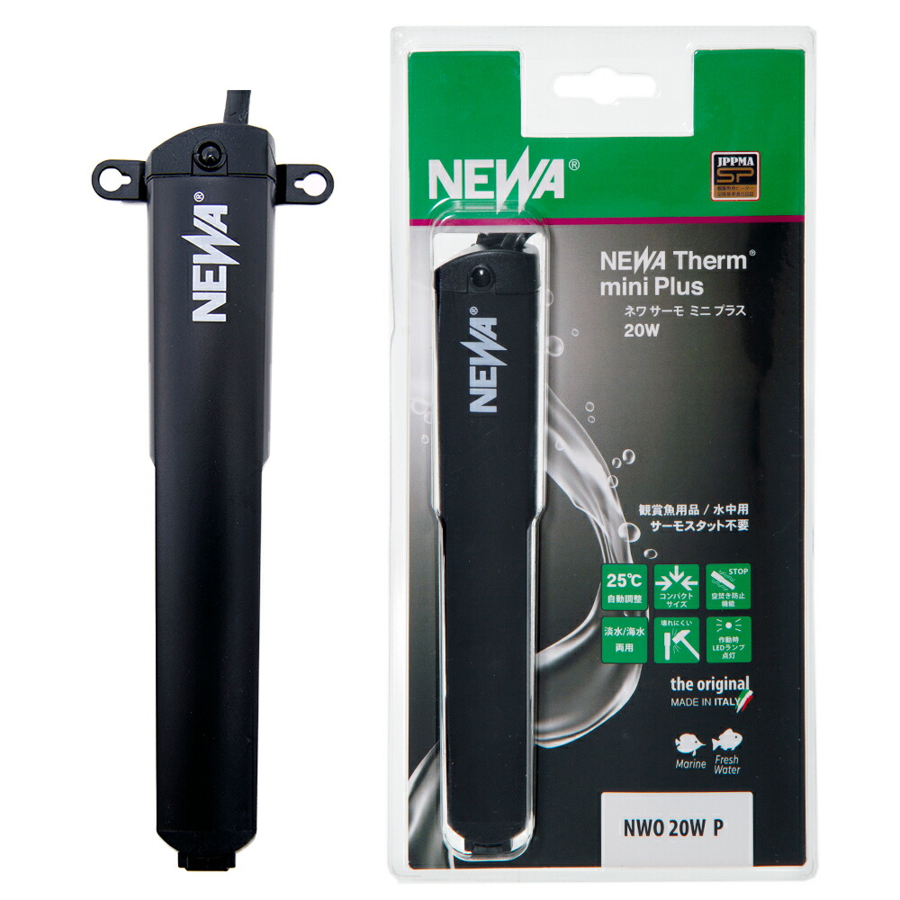 楽天市場】NEWA サーモミニプラス 20W 25℃固定 〜12L水槽