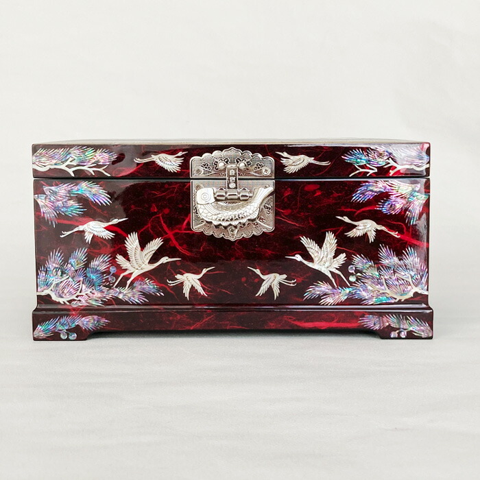 楽天市場】韓国螺鈿宝石箱9特大牡丹ジュエリーボックス鍵付き