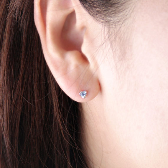 楽天市場】アクアマリン ピアス プラチナ（PT950）レディース ハート枠