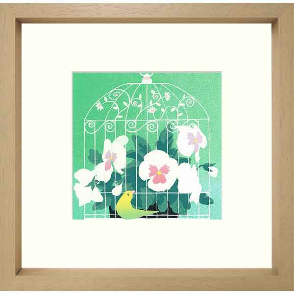 吉岡浩太郎シルクスクリーン「パンジー」