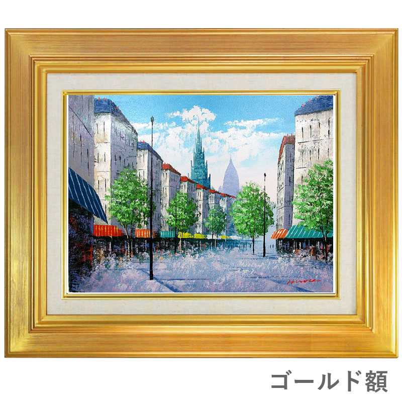 印象派 肉筆油彩画 【Paris】 直筆サインあり 印象派 肉筆油彩画