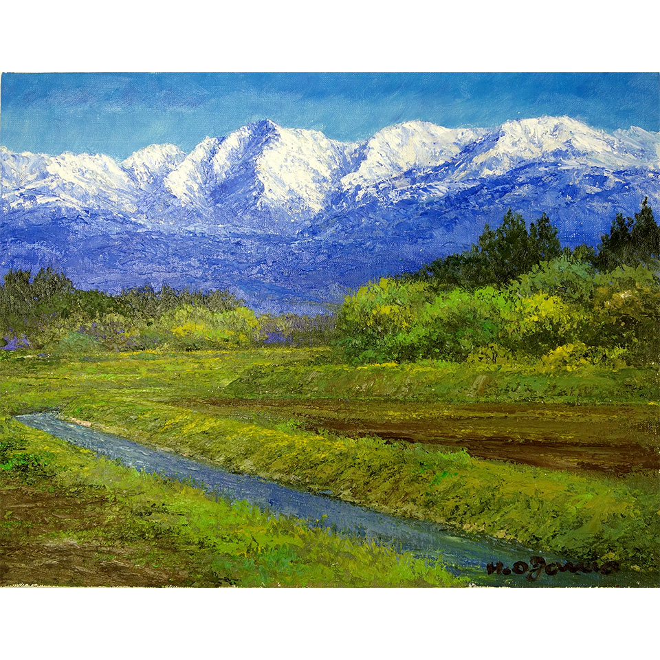 小川久雄 油絵 M4号 鳥海山 風景画 楽天市場】油彩画 F6号 小川
