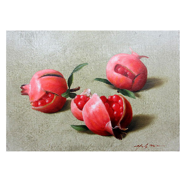 ザクロの油彩画