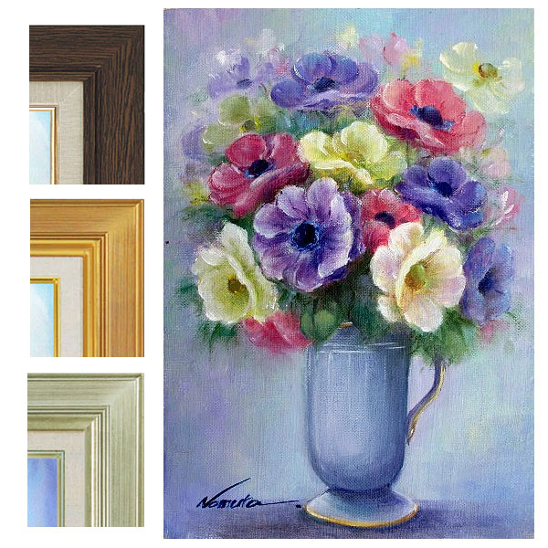 花瓶の花 油彩画 Y. Kishimoto 解し 花瓶の花 油彩画 - 絵画