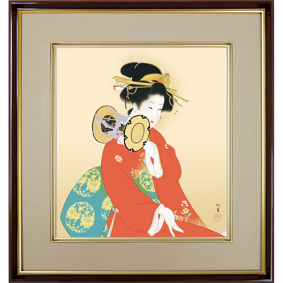 上村松園【御ひなの図】247/300 シルクスクリーン 額装 版画 ひな人形