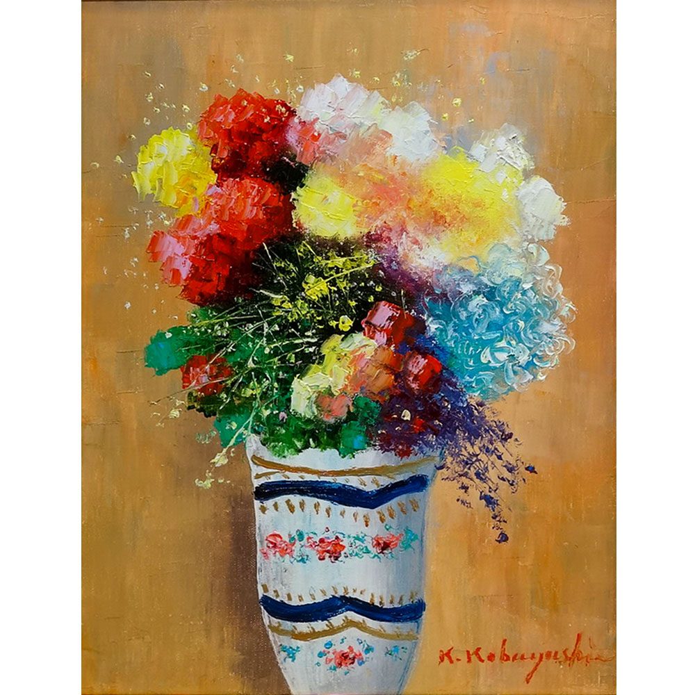 GINZA絵画館】送料無料！ 実力作家・小林幸三 油絵6号「バラ