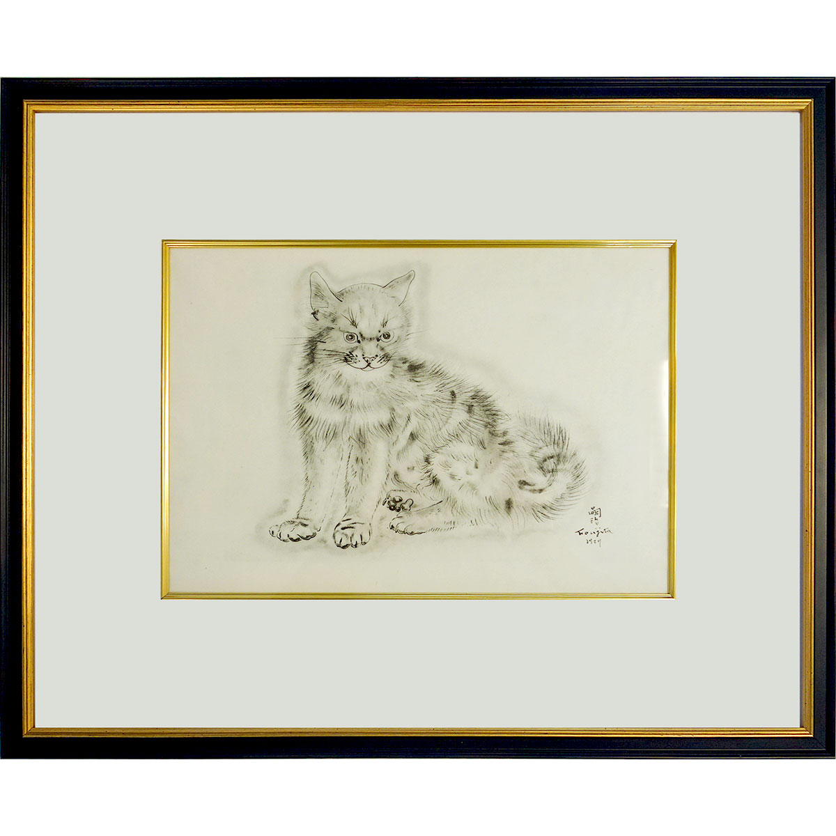 絵画 藤田嗣治 猫の本 サッフォー ダメージ無し 絵画 藤田嗣治 猫の本