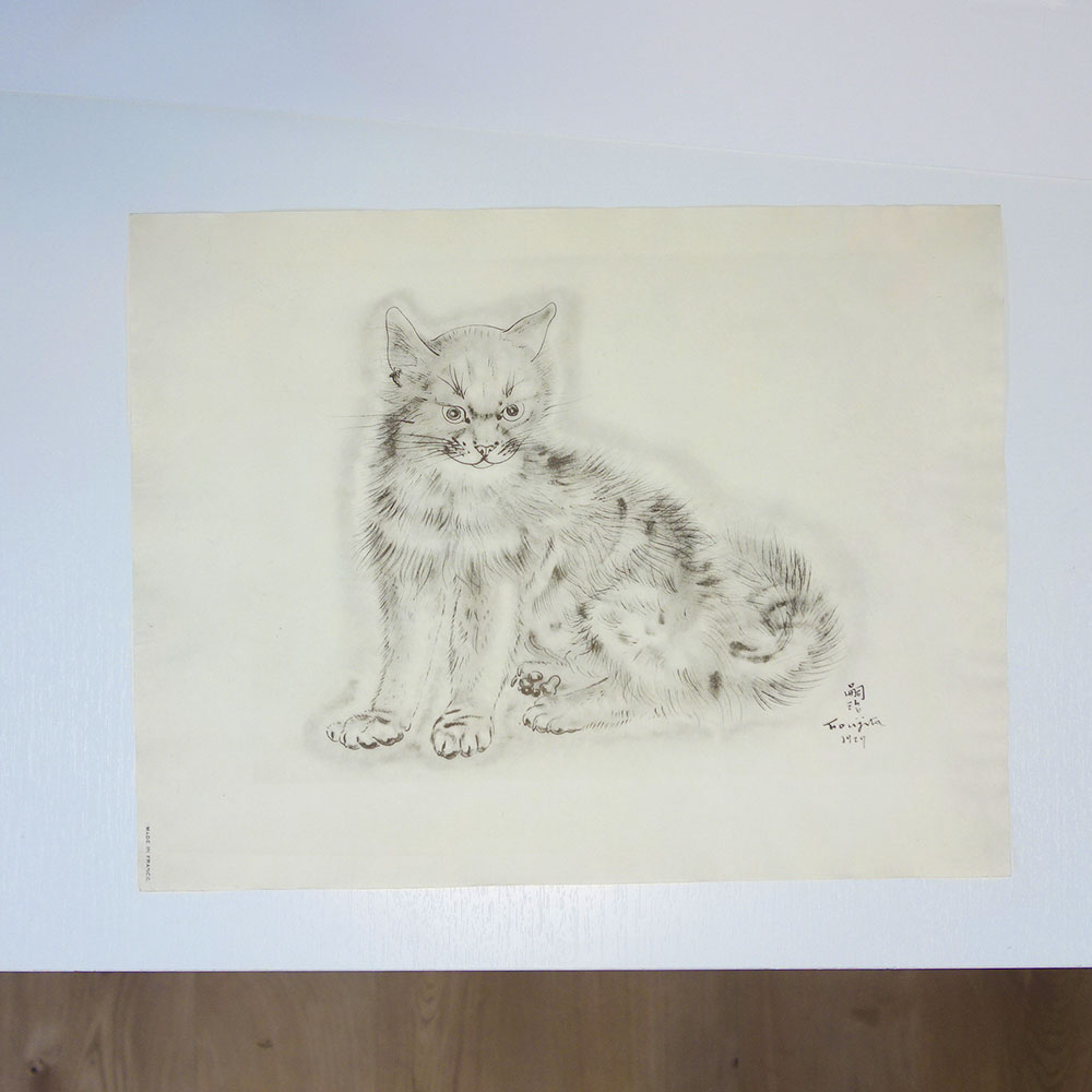 絵画 藤田嗣治 猫の本 サッフォー ダメージ無し 絵画 藤田嗣治 猫の本