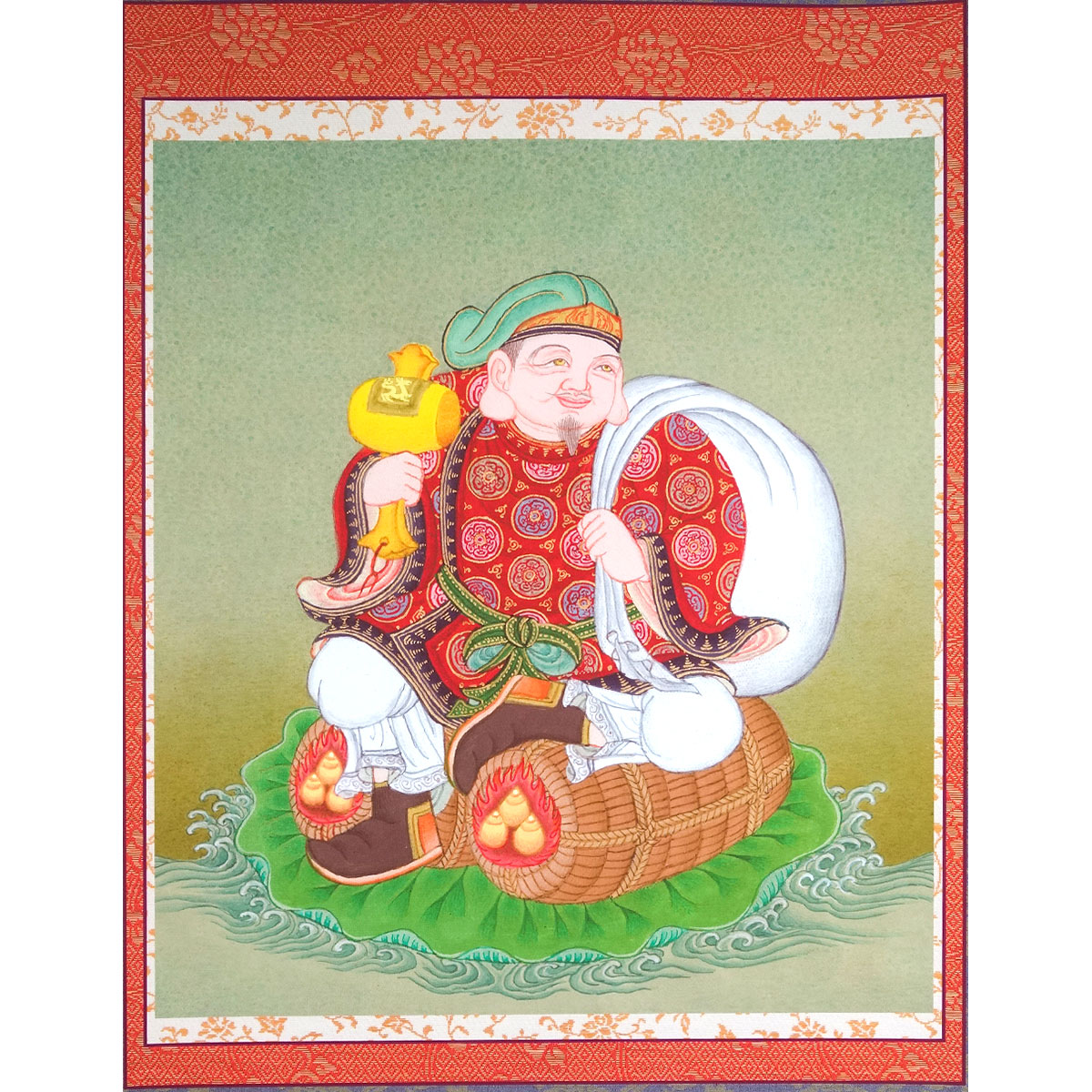 楽天市場】掛け軸 「大黒天」模表装 36x56cm 吉祥画 開運 五穀豊穣